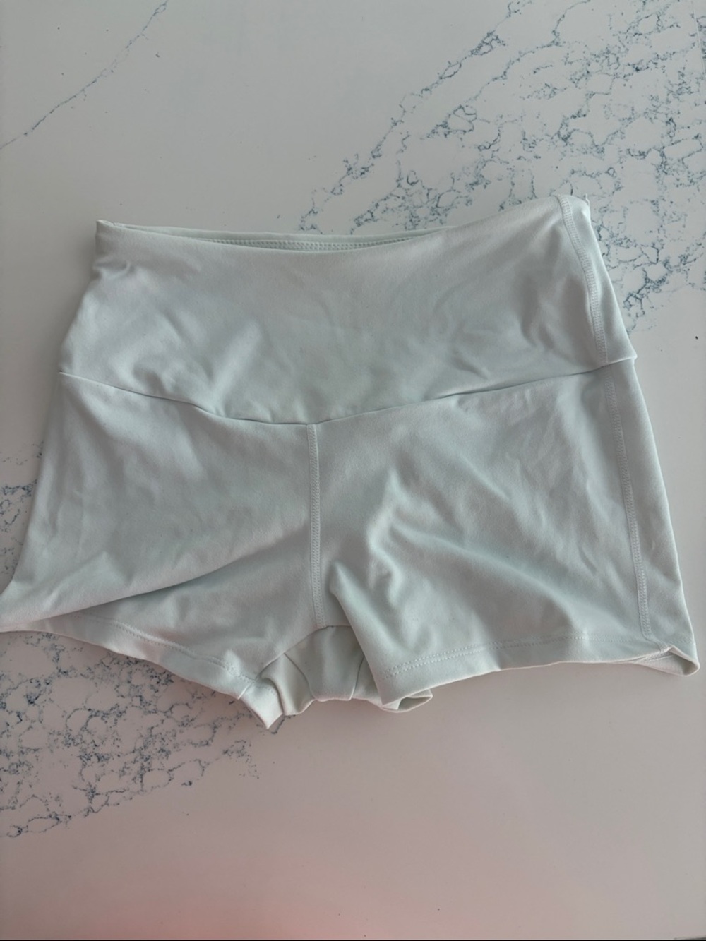 Ryderwear White High-Waist Bike Shorts